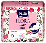 Гигиенические женские прокладки Bella Flora с ароматом розы, 10 шт/уп