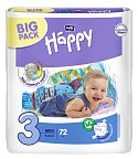 Детские подгузники bella baby Happy, Midi (5-9 кг), 72 шт.